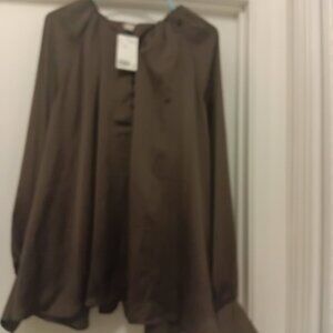 Beautiful NWT Brown H&M Blouse XXL